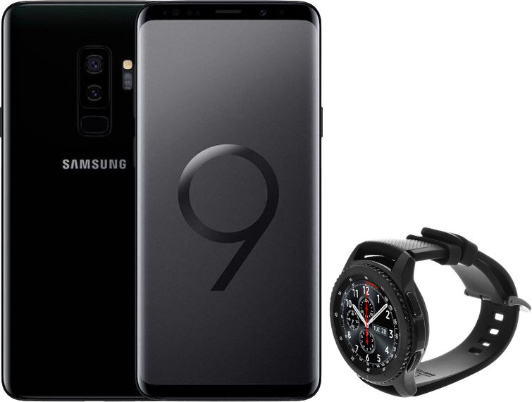 SAMSUNG Galaxy S9 SM G965F Midnight Black Smartwatch SAMSUNG SM R760N Gear S3 Zestaw Smartfon niskie ceny i opinie w Media Expert