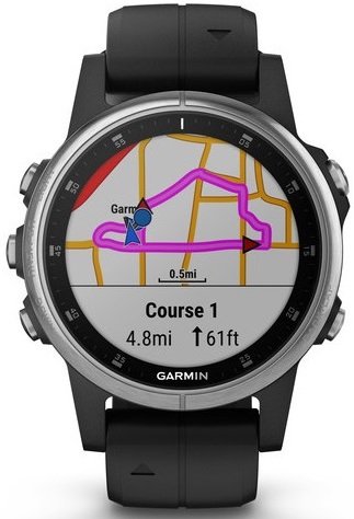 GARMIN Fenix 5S Plus Srebrno czarny Zegarek sportowy niskie ceny i opinie w Media Expert