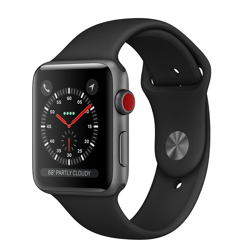 APPLE Watch 3 GPS Cellular 38mm koperta z aluminium gwiezdna szaro pasek sportowy czarny niskie ceny i opinie w Media Expert