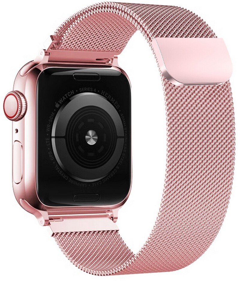 TECH PROTECT MilaneseBand do Apple Watch 6 7 8 9 10 SE 40 41 42mm Ro owe Z oto Pasek niskie ceny i opinie w Media Expert