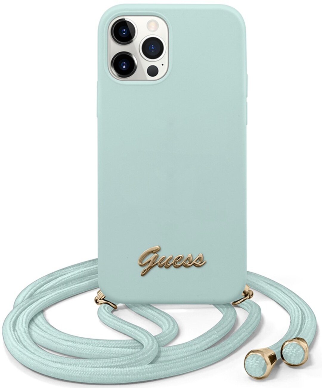 GUESS Metal Logo Cord do Apple iPhone 12 Pro Max Niebieski Etui niskie ceny i opinie w Media Expert