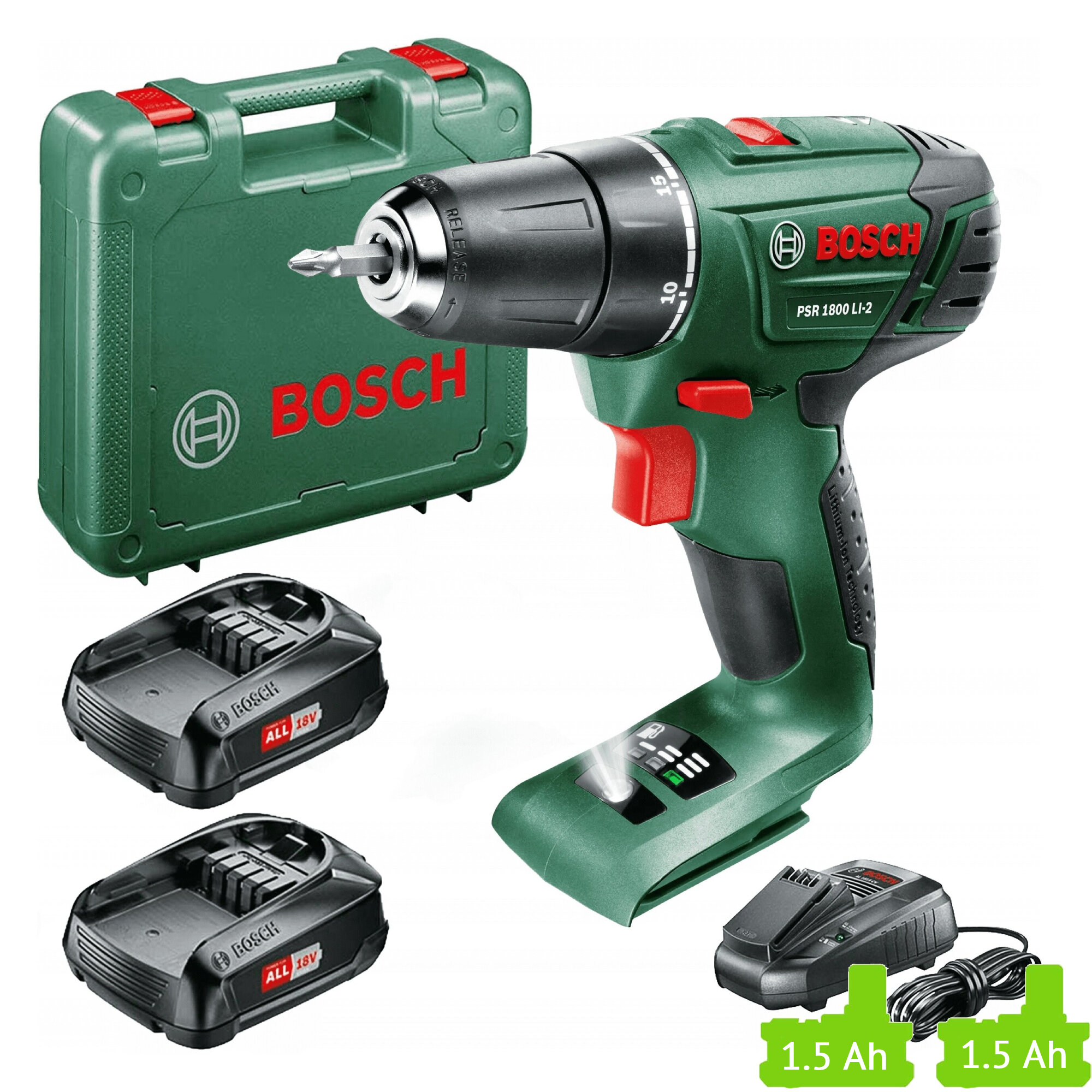 Wiertarko wkr tarka BOSCH PSR 1800 LI 2 06039A310H niskie ceny i opinie w Media Expert