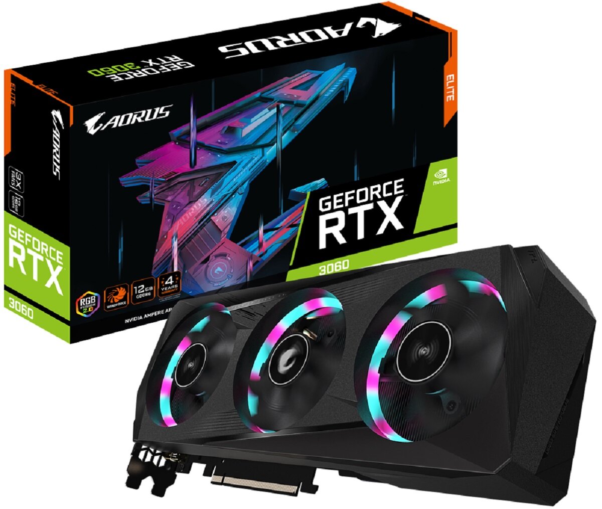 GIGABYTE Aorus GeForce RTX 3060 Elite LHR 12GB Karta
