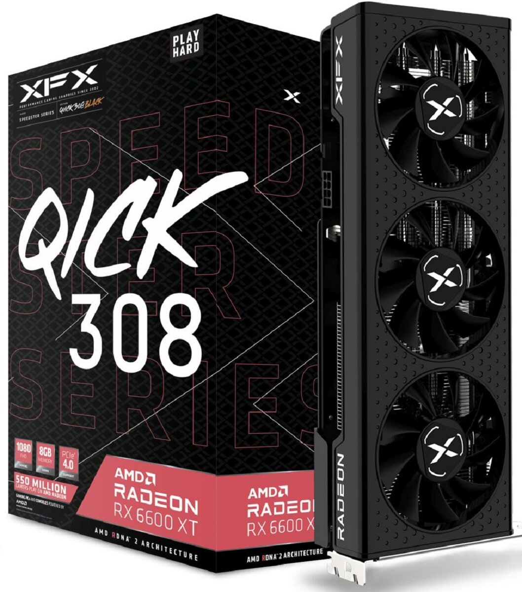 XFX AMD Radeon RX 6600 XT Speedster QICK Black 8 GB Karta graficzna ...