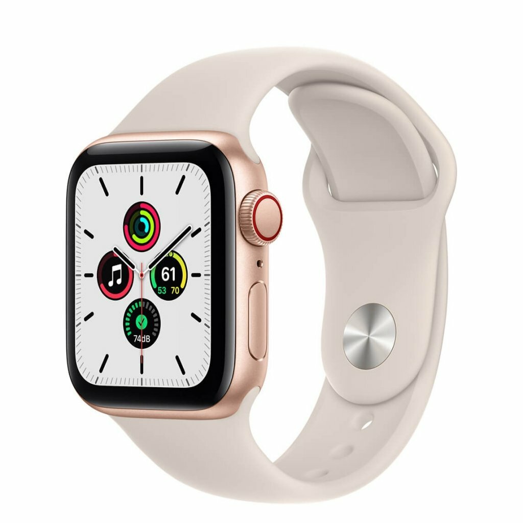 APPLE Watch SE GPS Cellular 40mm koperta z aluminium z oty pasek sportowy ksi ycowa po wiata niskie ceny i opinie w Media Expert