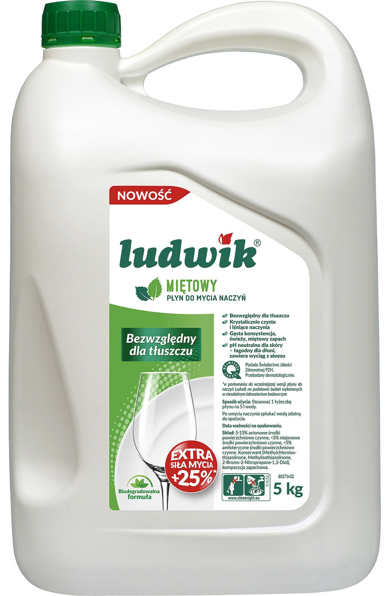 Płyn do mycia naczyń LUDWIK Mięta 5000 g