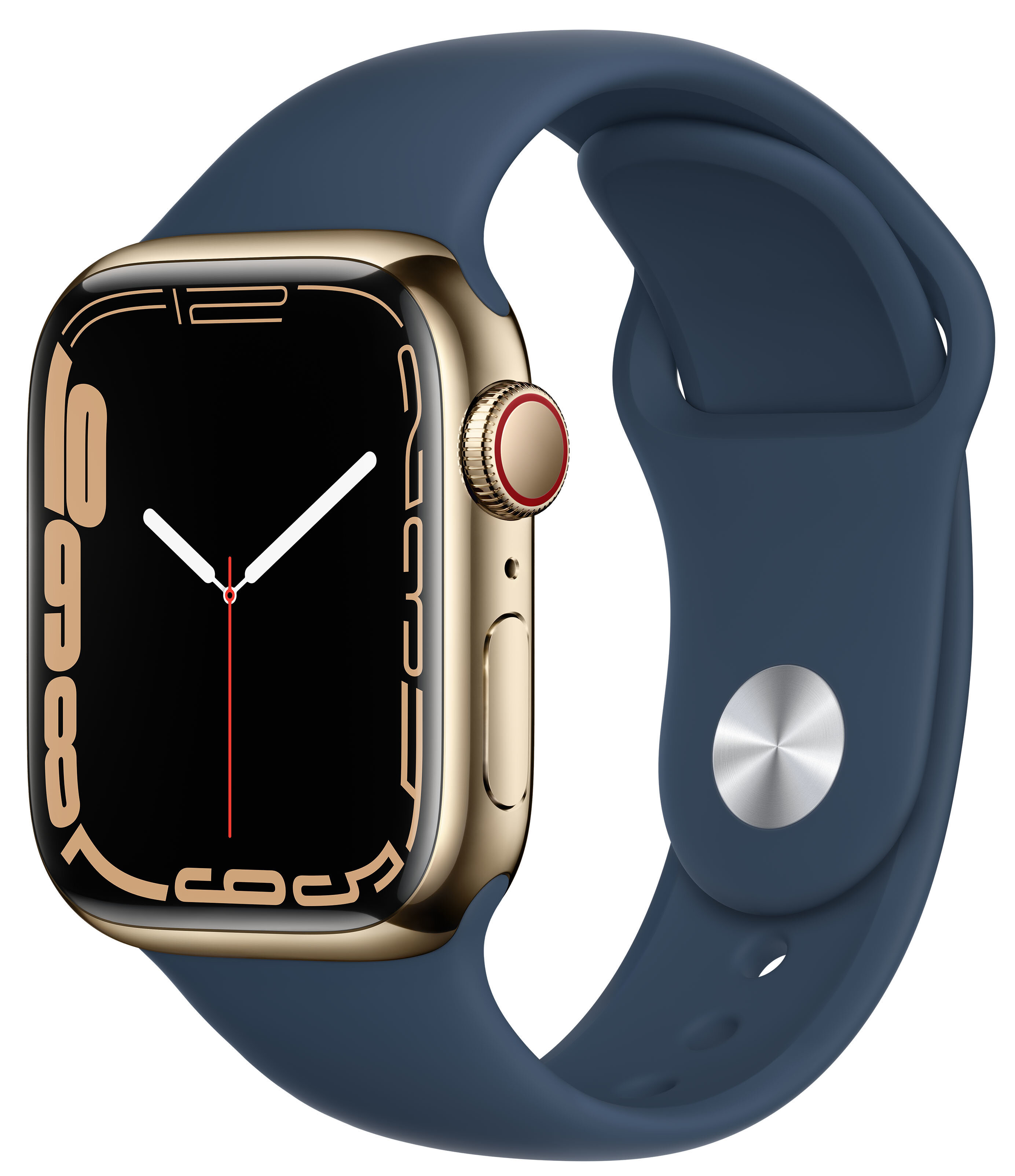 APPLE Watch 7 GPS + Cellular 41mm koperta ze stali nierdzewnej (złoty ...