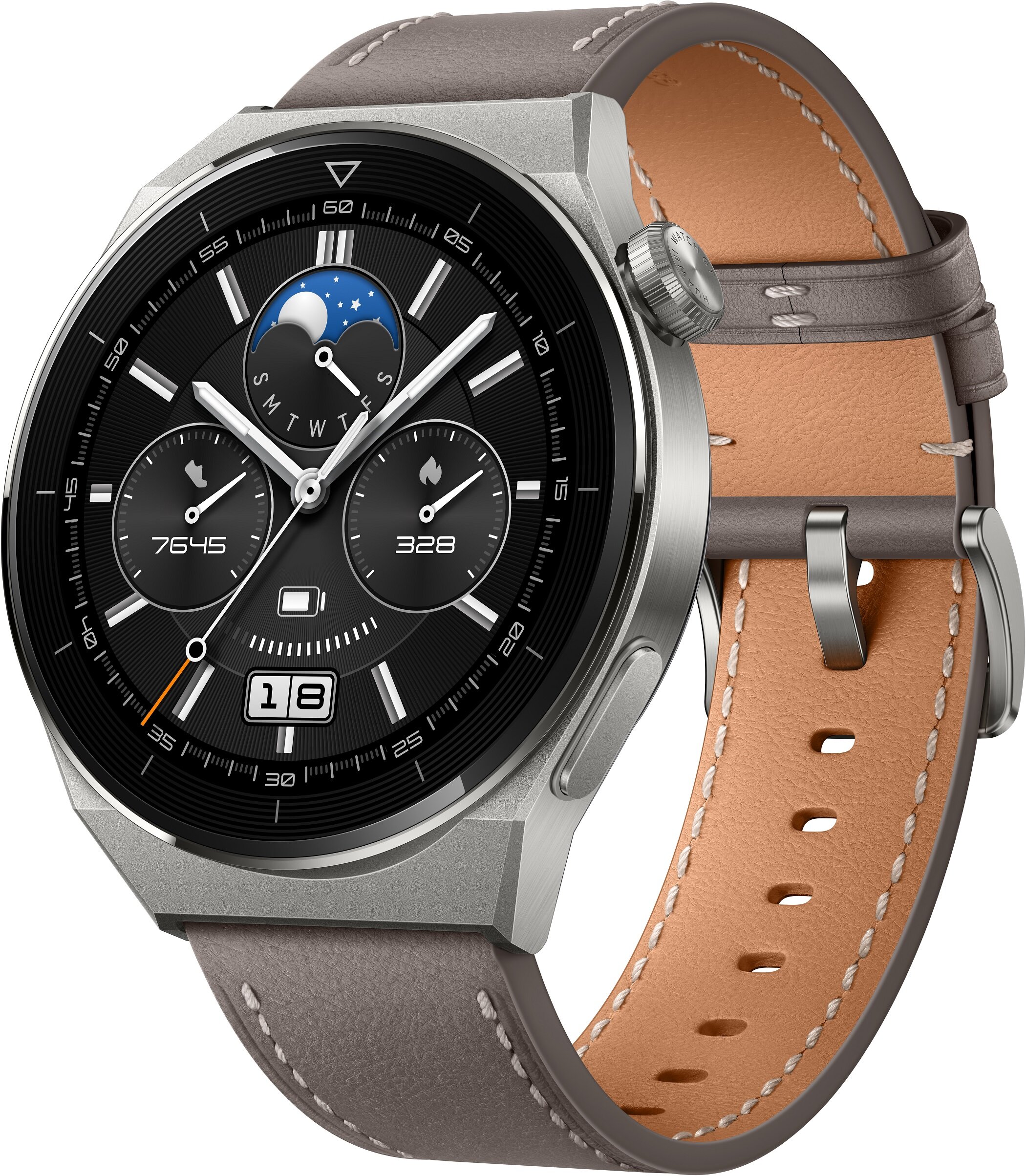 HUAWEI Watch GT 3 Pro Classic 46mm Srebrno-brązowy Smartwatch - niskie ceny  i opinie w Media Expert