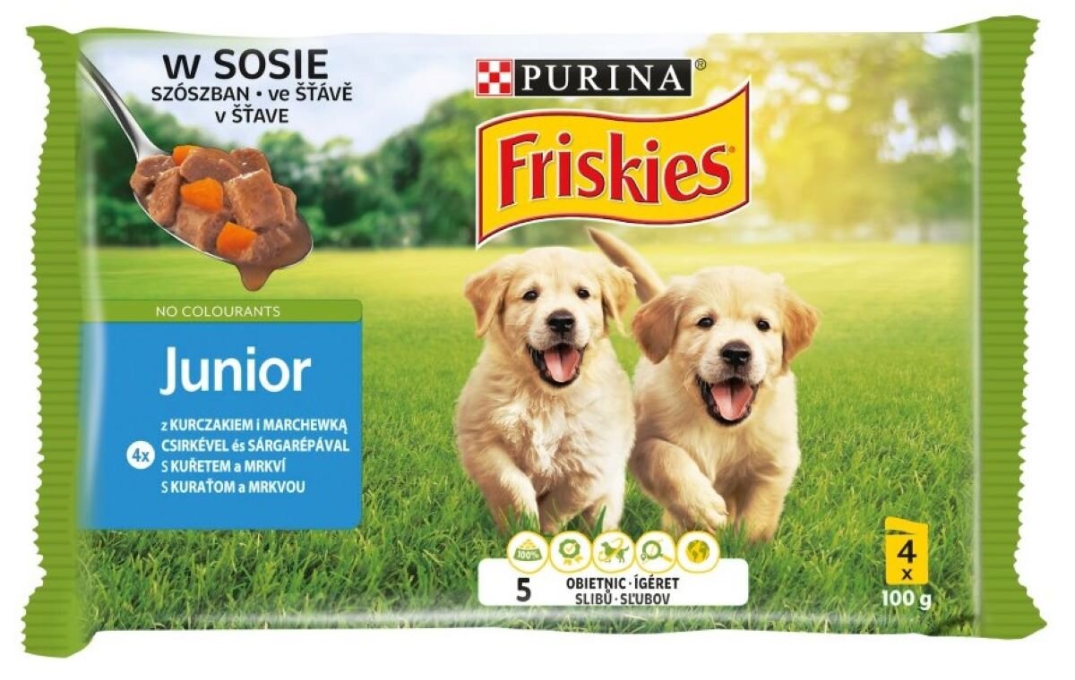 FRISKIES Vitafit Junior Kurczak z marchewk 4 x 100 g Karma dla psa niskie ceny i opinie w Media Expert