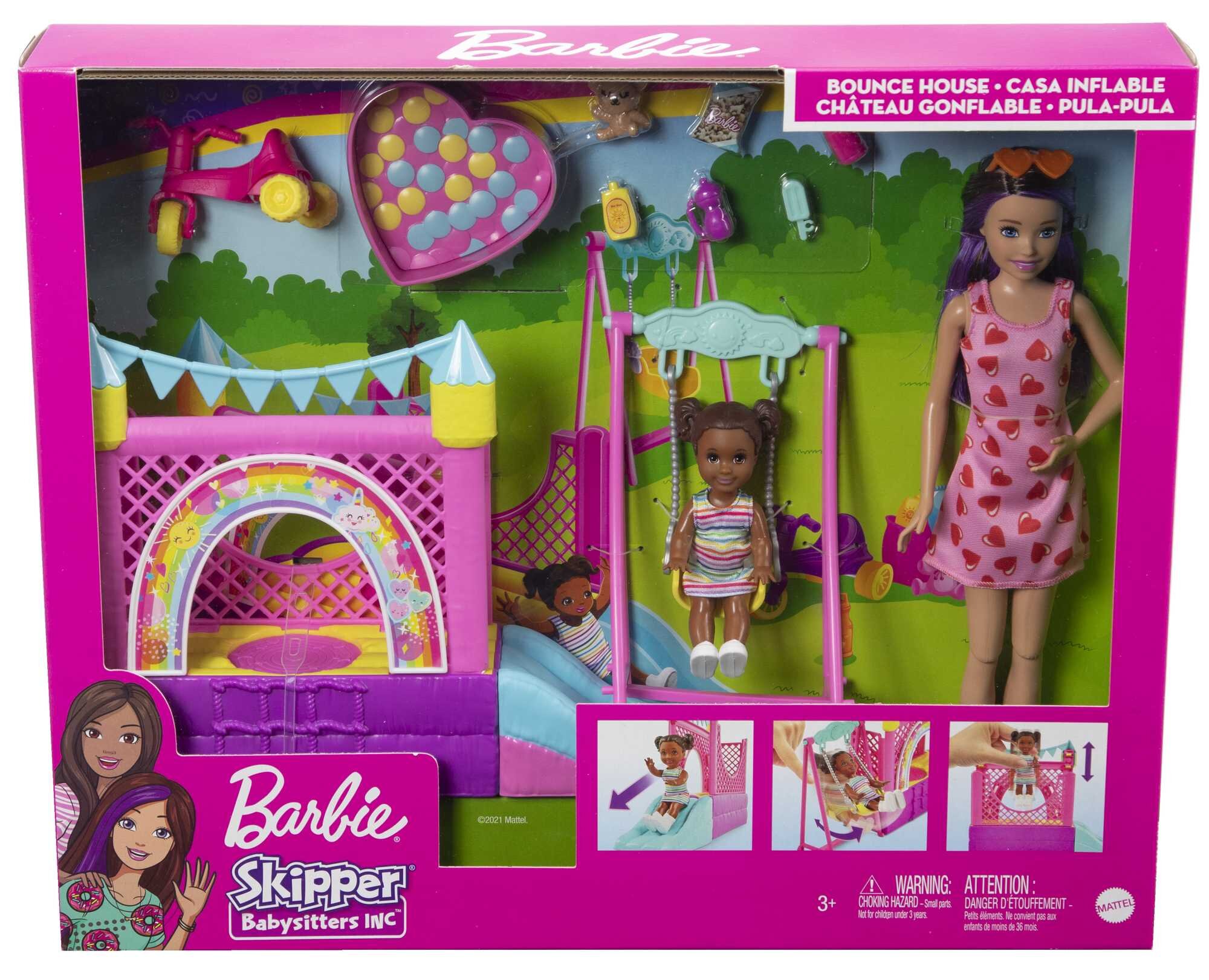 Barbie Skipper Opiekunka Dmuchany zamek HHB67 Lalka niskie ceny i opinie Expert