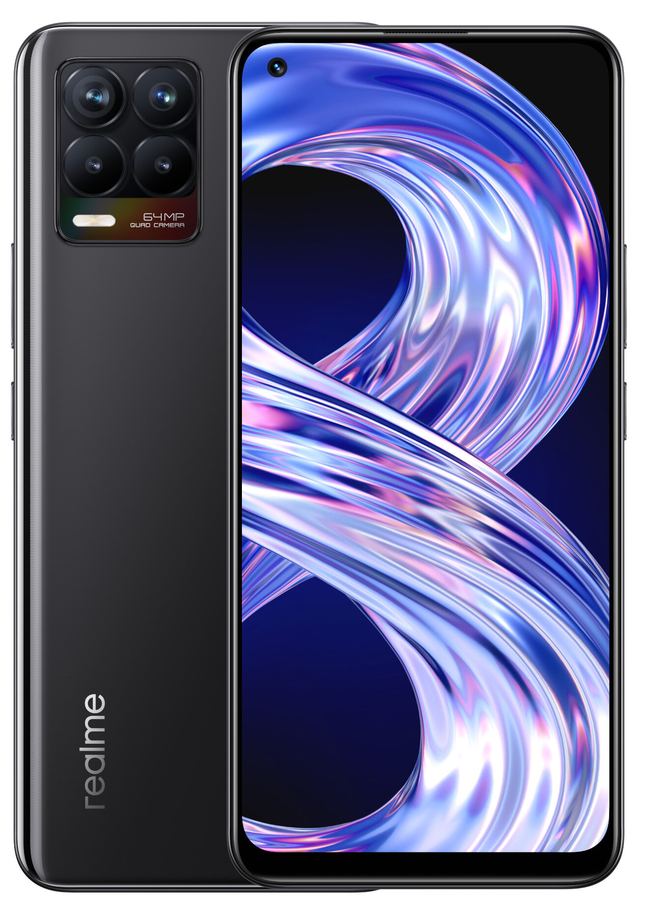 REALME 8 4/64GB 6.4" Czarny RMX3085 + Zabezpieczenie ekranu Smartfon ...