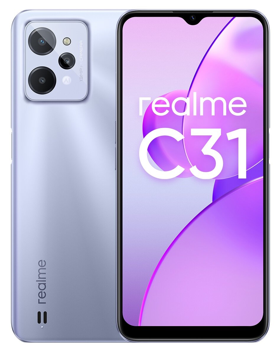 REALME C31 4/64GB 6.5" Srebrny RMX3501 + Zabezpieczenie ekranu Smartfon ...