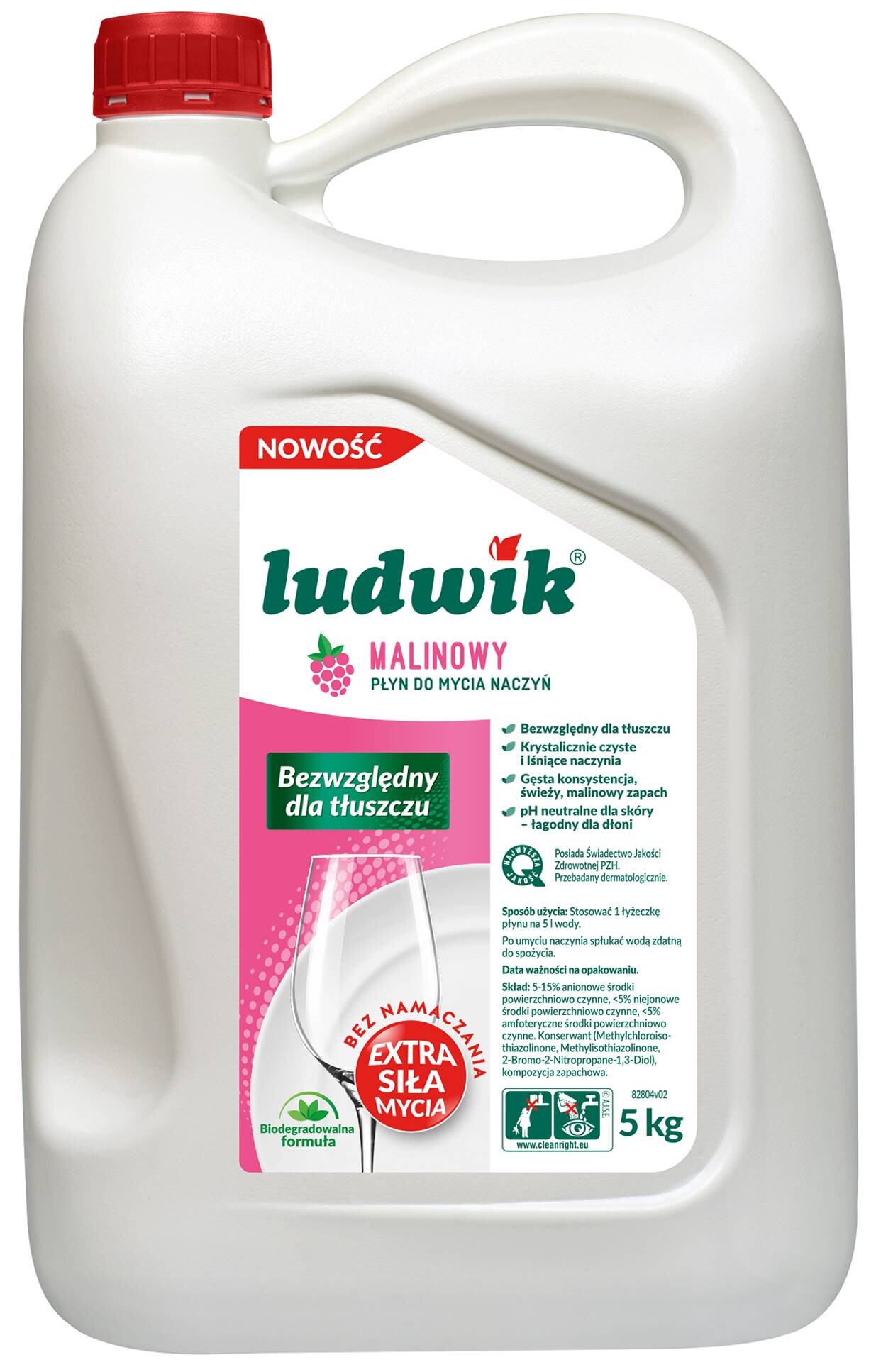 Płyn do mycia naczyń LUDWIK Malinowy 5000 g