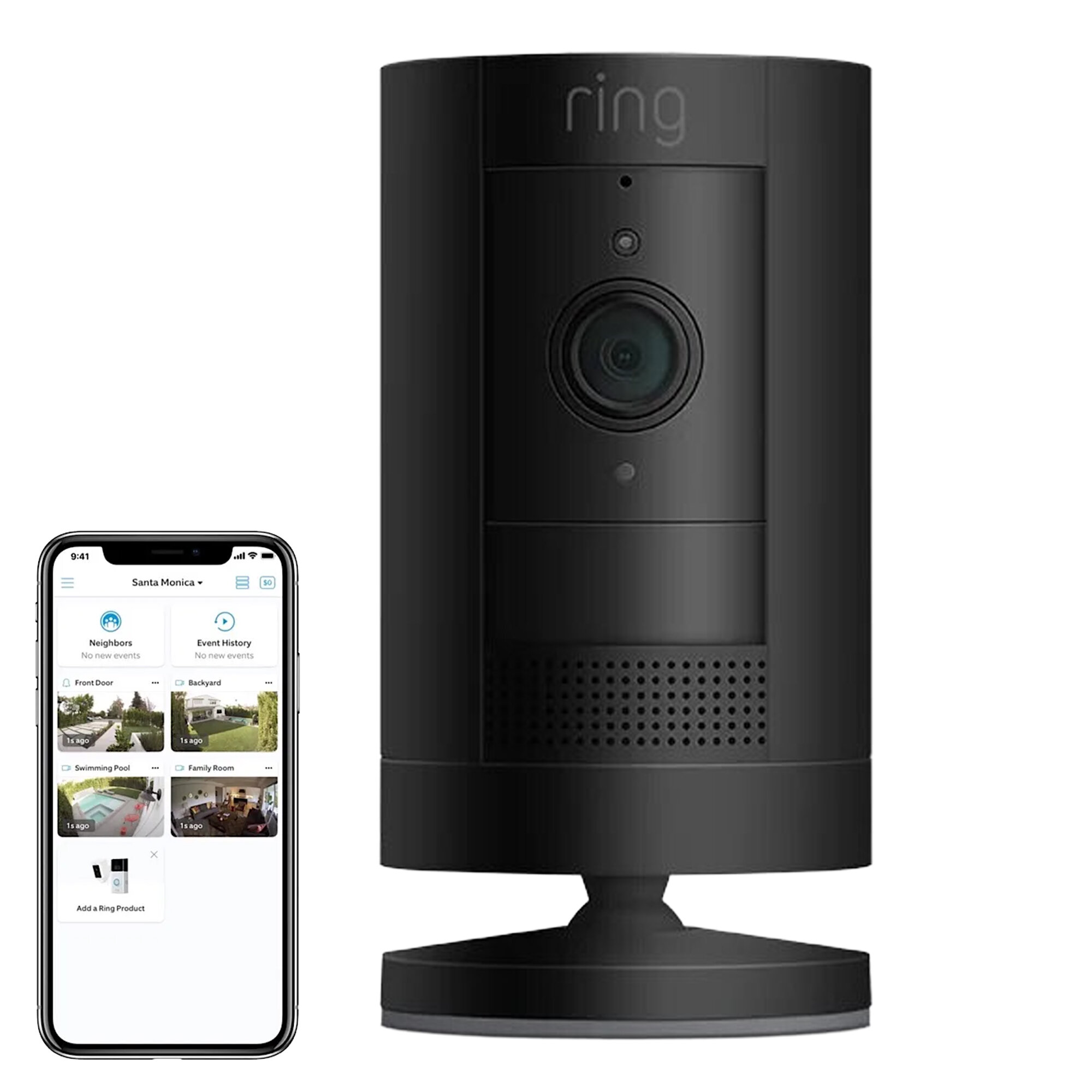 RING Stick Up Cam Battery Zewnętrzna, Wi-Fi Kamera - niskie