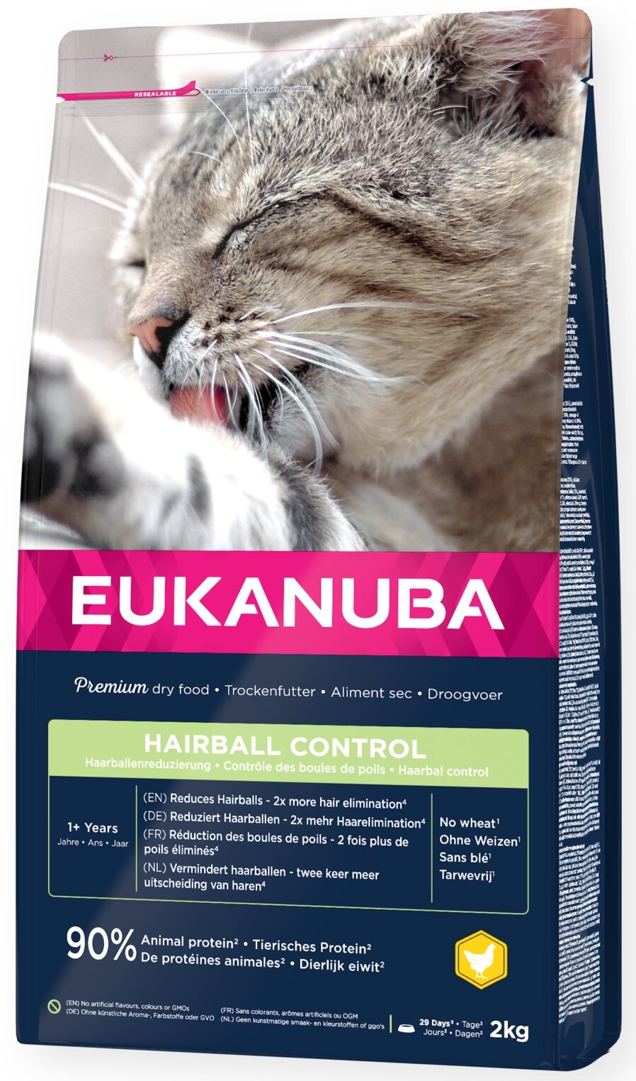 EUKANUBA Hairball Control Kurczak 2 kg Karma dla kota niskie