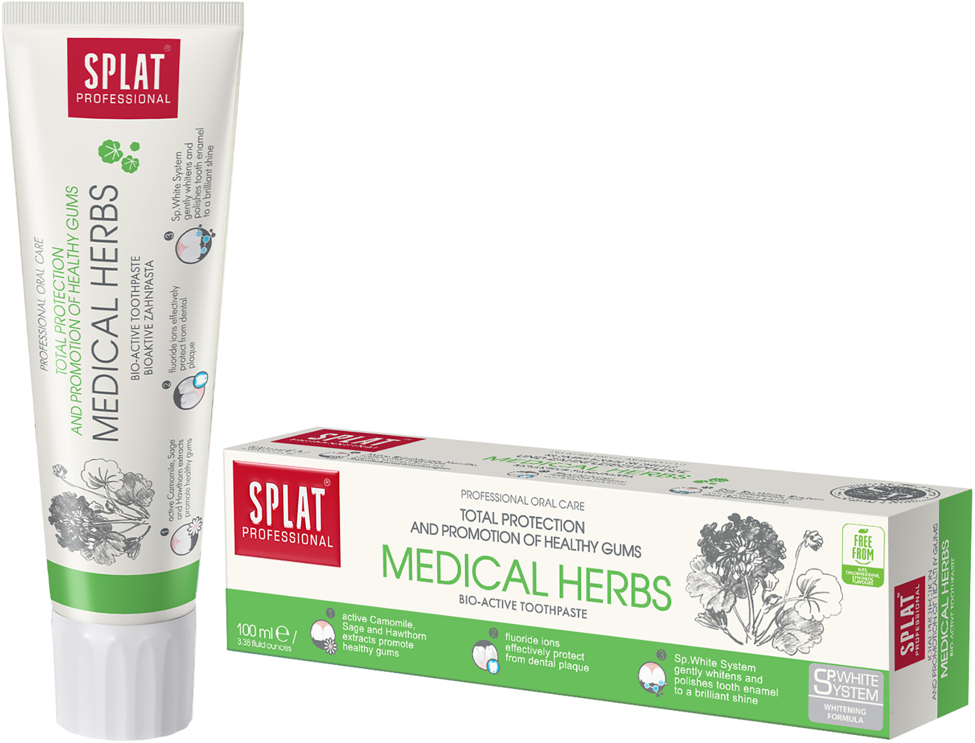 SPLAT Professional Medical Herbs 100 ml Pasta do zębów - niskie ceny i ...