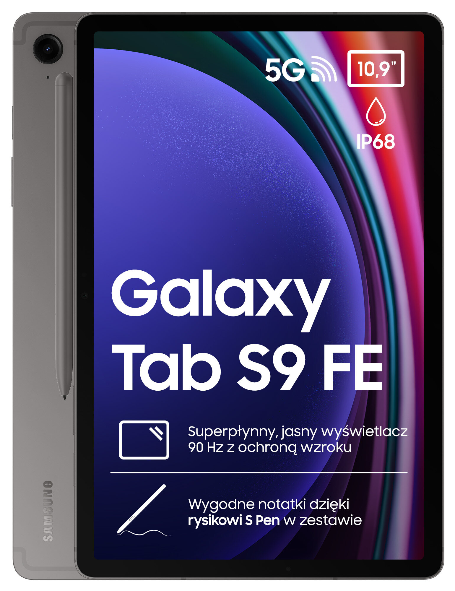 SAMSUNG Galaxy Tab S9 FE 10.9'' 8/256 GB 5G Wi-Fi Szary +