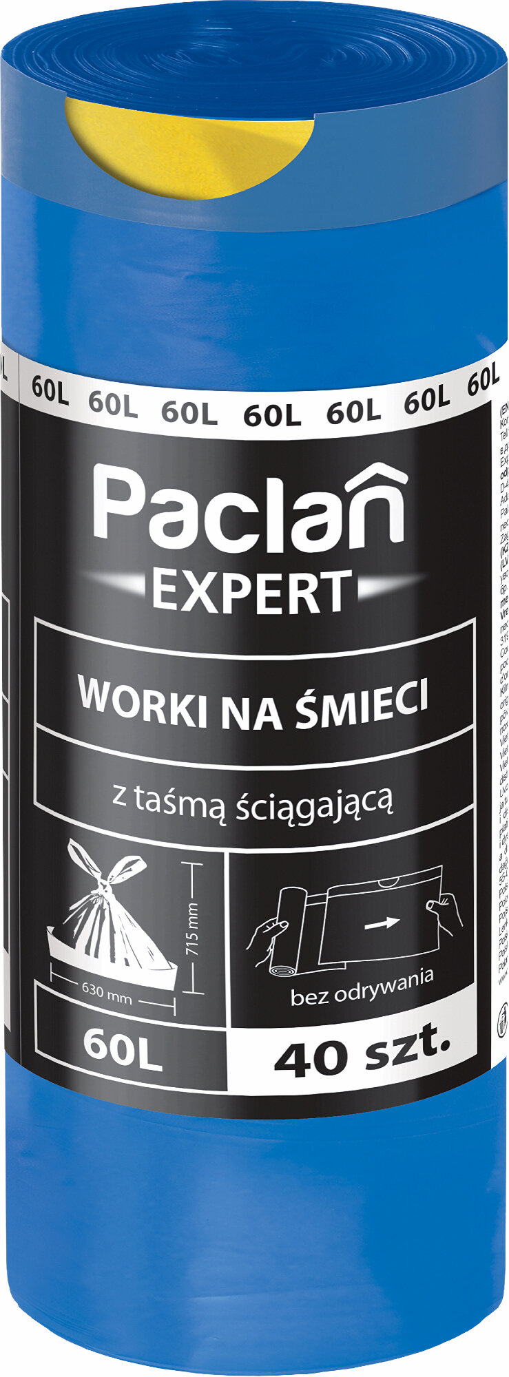 Worki na śmieci PACLAN Expert 60 L (40 szt.) Niebieski