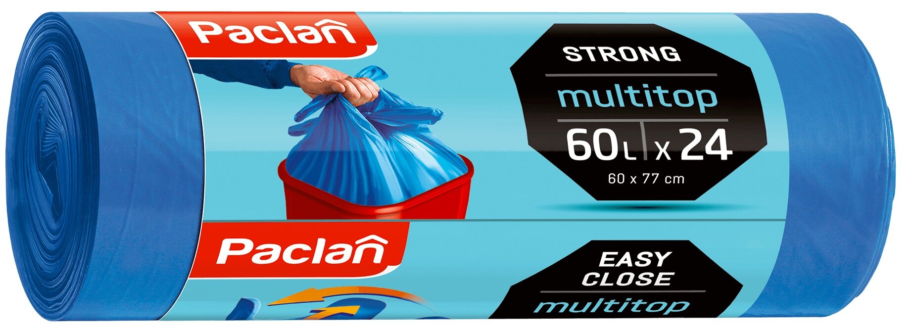 Worki na śmieci PACLAN Multitop 60 L (24 sztuk) Niebieski