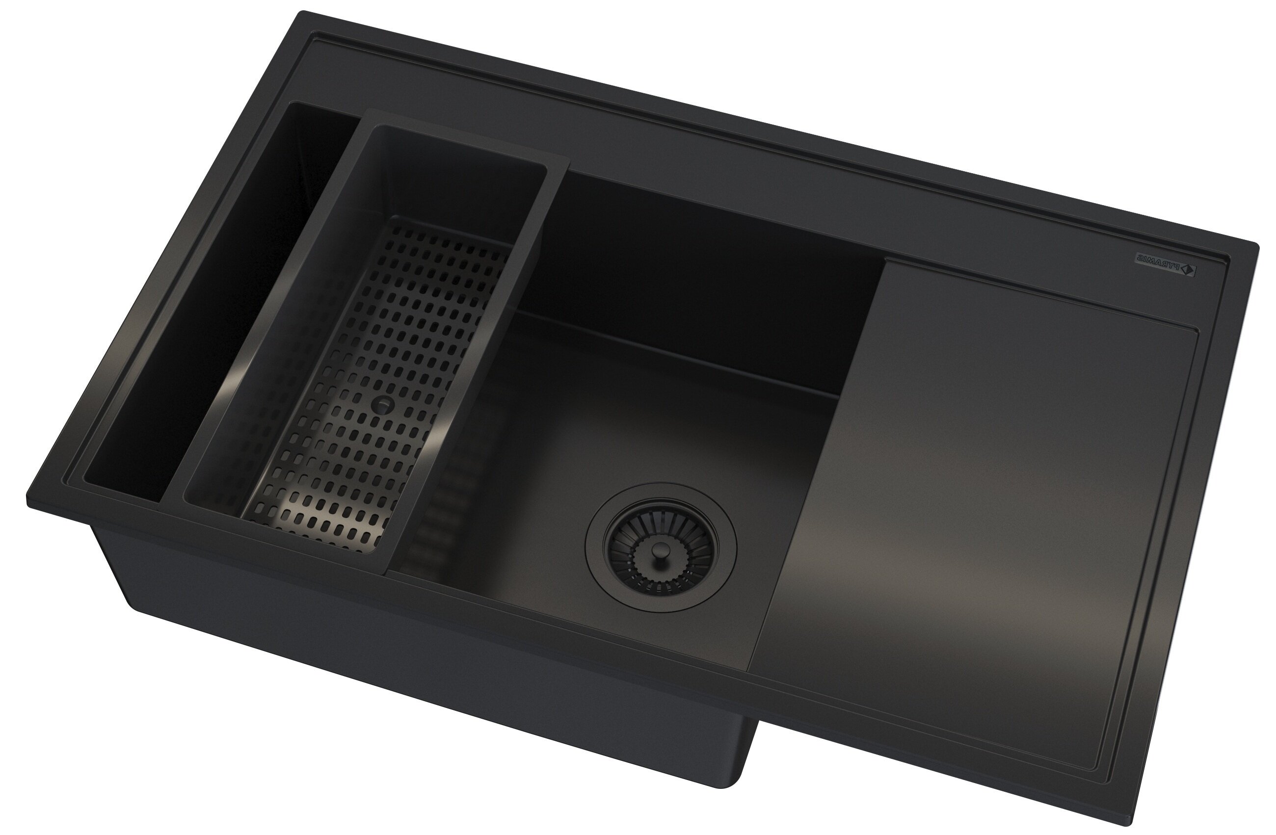 【mipo】 Zlewozmywak z baterią Pyramis Mido 1B 1D + Idea Black