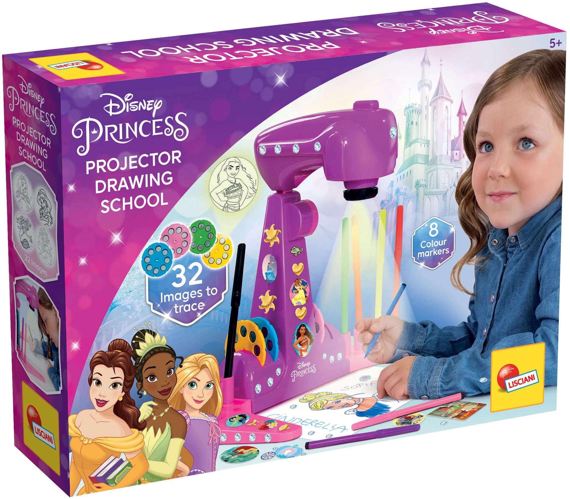 【ラッピング無料】 LISCIANI Disney Princess Projektor Szkoła rysowania Zestaw キッズ・ファミリー