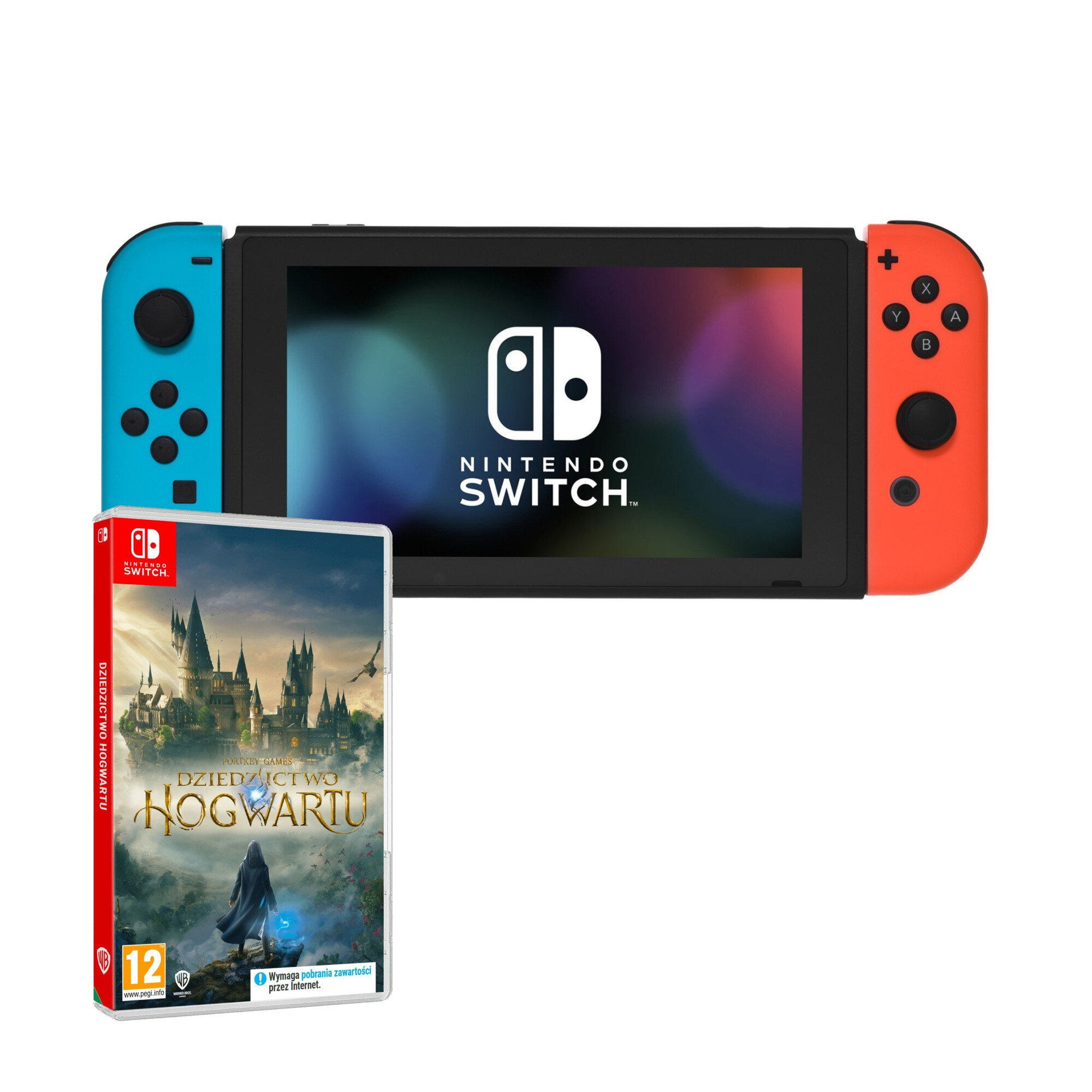 NINTENDO Switch HAC-001(-01) + Kontroler Switch Czerwono-niebieski +  Dziedzictwo Hogwartu (Hogwarts Legacy) Gra NINTENDO SWITCH Konsola - niskie  ceny 
