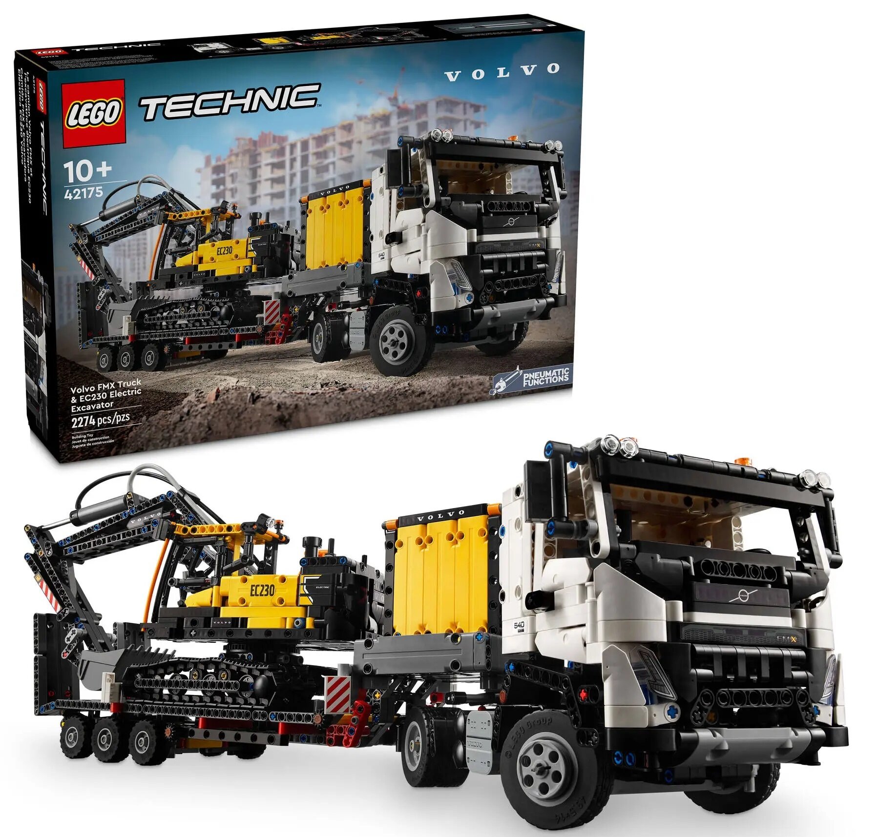 LEGO 42175 Technic Ciężarówka Volvo FMX i koparka EC230