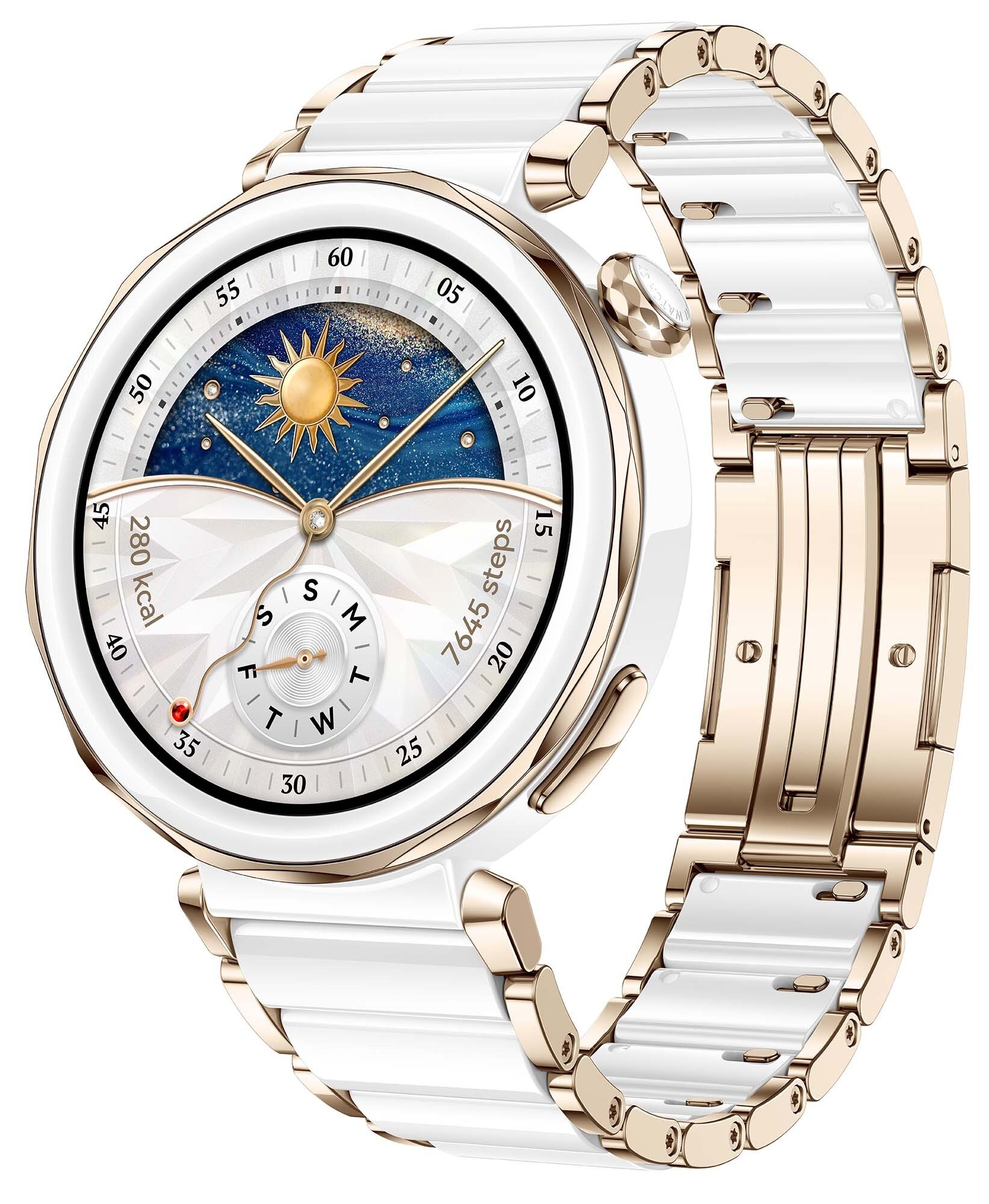 HUAWEI Watch GT 5 Pro Elegant 42mm Bia o z oty Smartwatch niskie ceny i opinie w Media Expert
