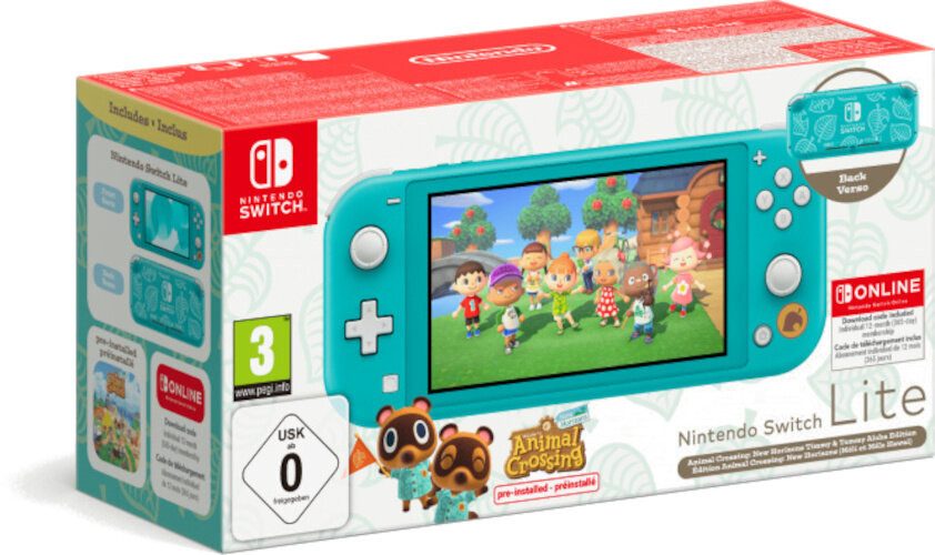 NINTENDO Switch Lite Turkusowa + Animal Crossing: New