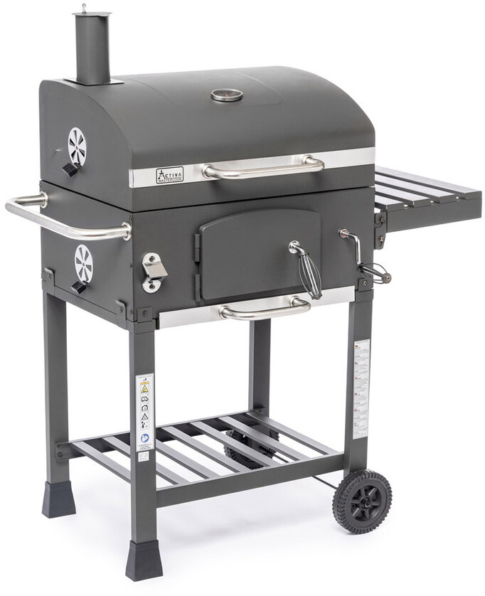 新着商品 Angular ACTIVA 11245K węglowy Grill cm 42 x 57.5 kominem z バーベキュー・調理用品