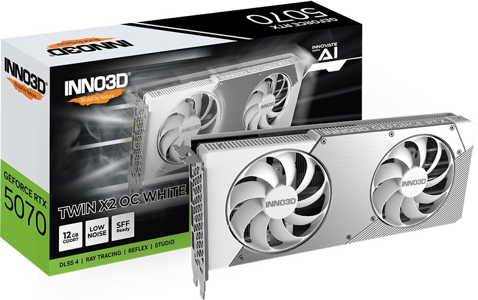 INNO3D GeForce RTX 5070 Twin X2 12GB DLSS 4 Biało-srebrny