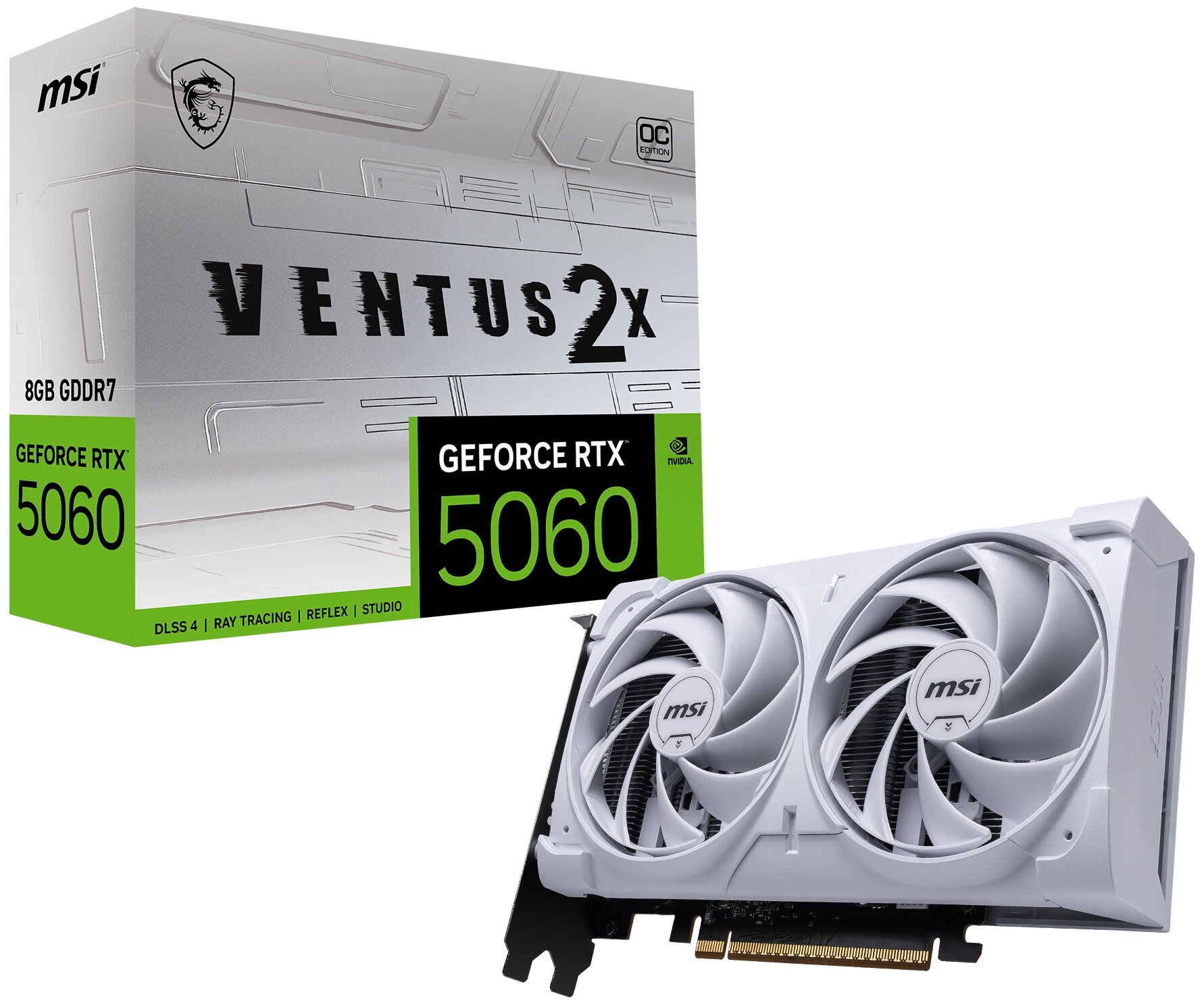 MSI GeForce RTX 5060 Ventus 2X OC 8GB DLSS 4 Biały Karta