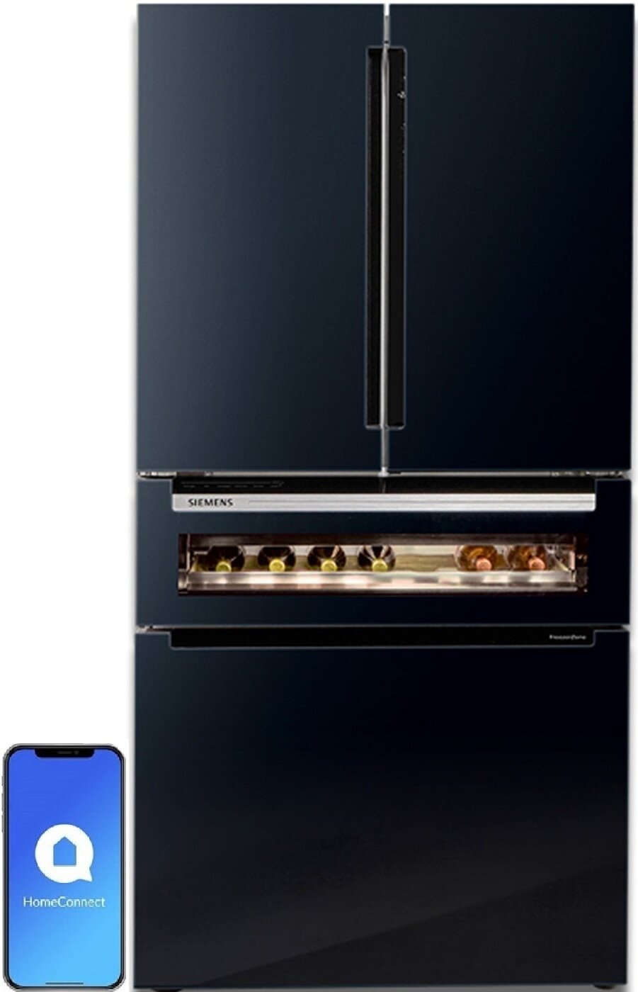SIEMENS iQ700 KF96RSBEA Side by Side No Frost 183 cm Czarna