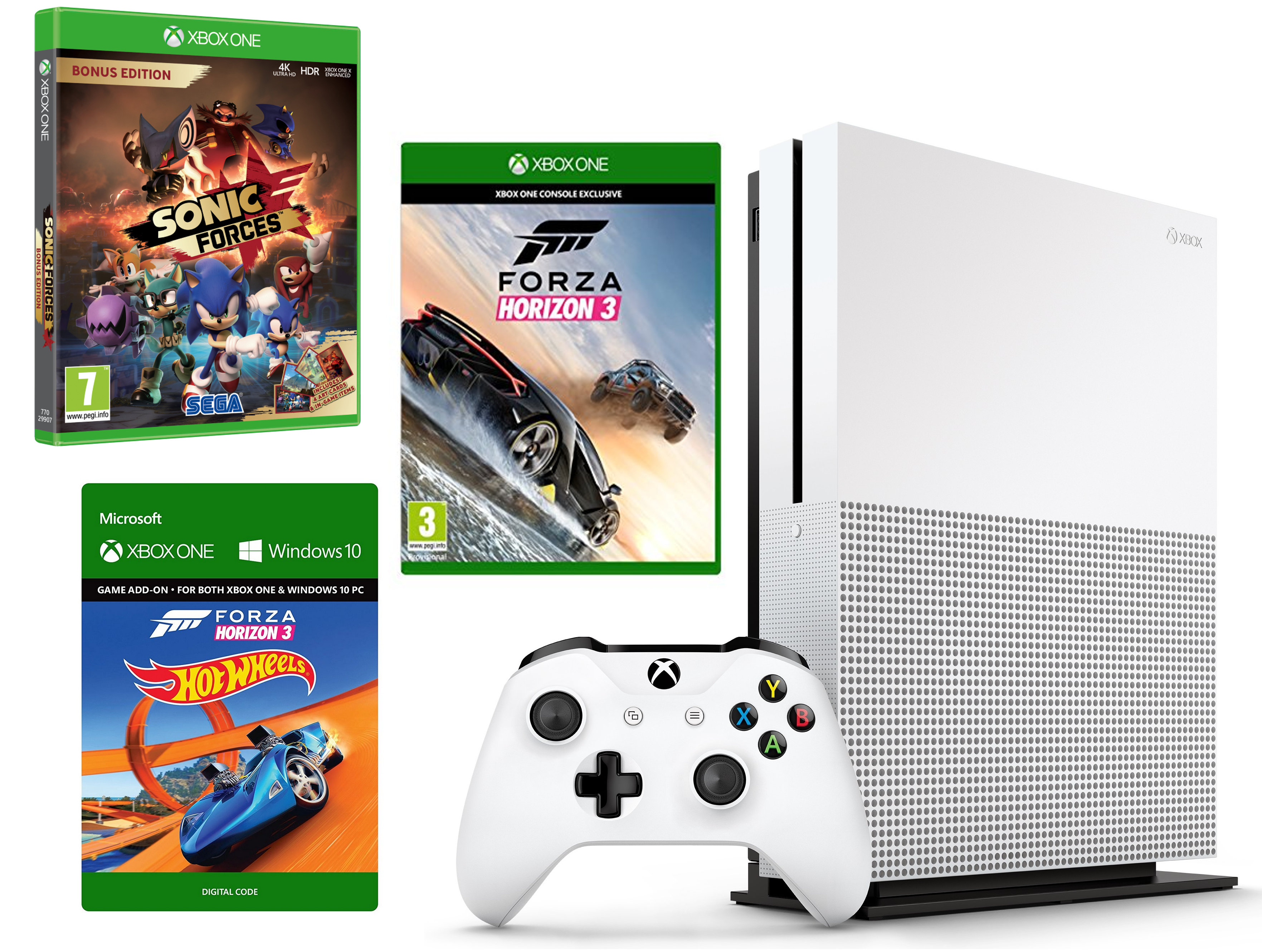 Konsola XBOX ONE S 500GB Gra Sonic Forces Gra Forza Horizon 3