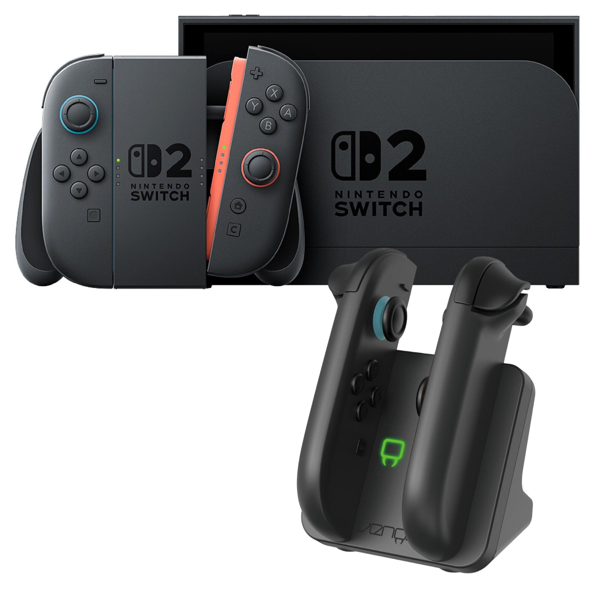 Nintendo Switch ynr NINTENDO Switch 2 Czarny + Stacja ładująca VENOM VS4932 do