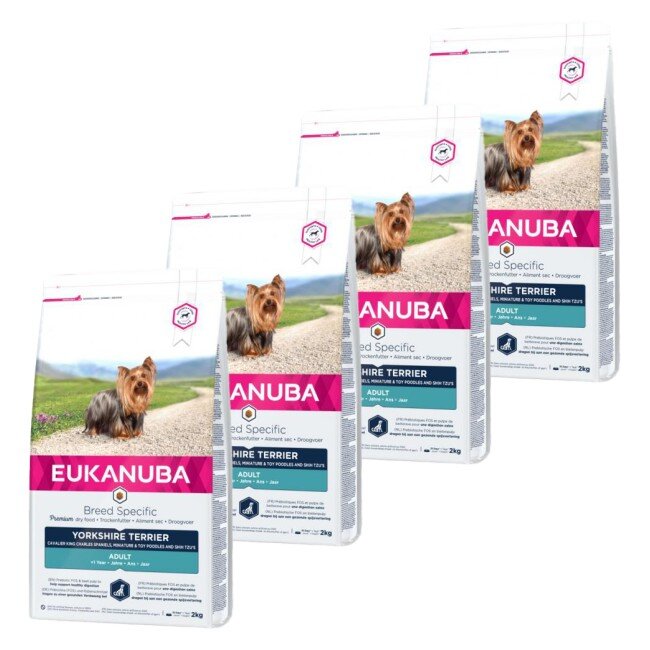 EUKANUBA Breed Specific Yorkshire Terrier Kurczak 4 x 2 kg Karma dla psa niskie ceny i opinie w Media Expert