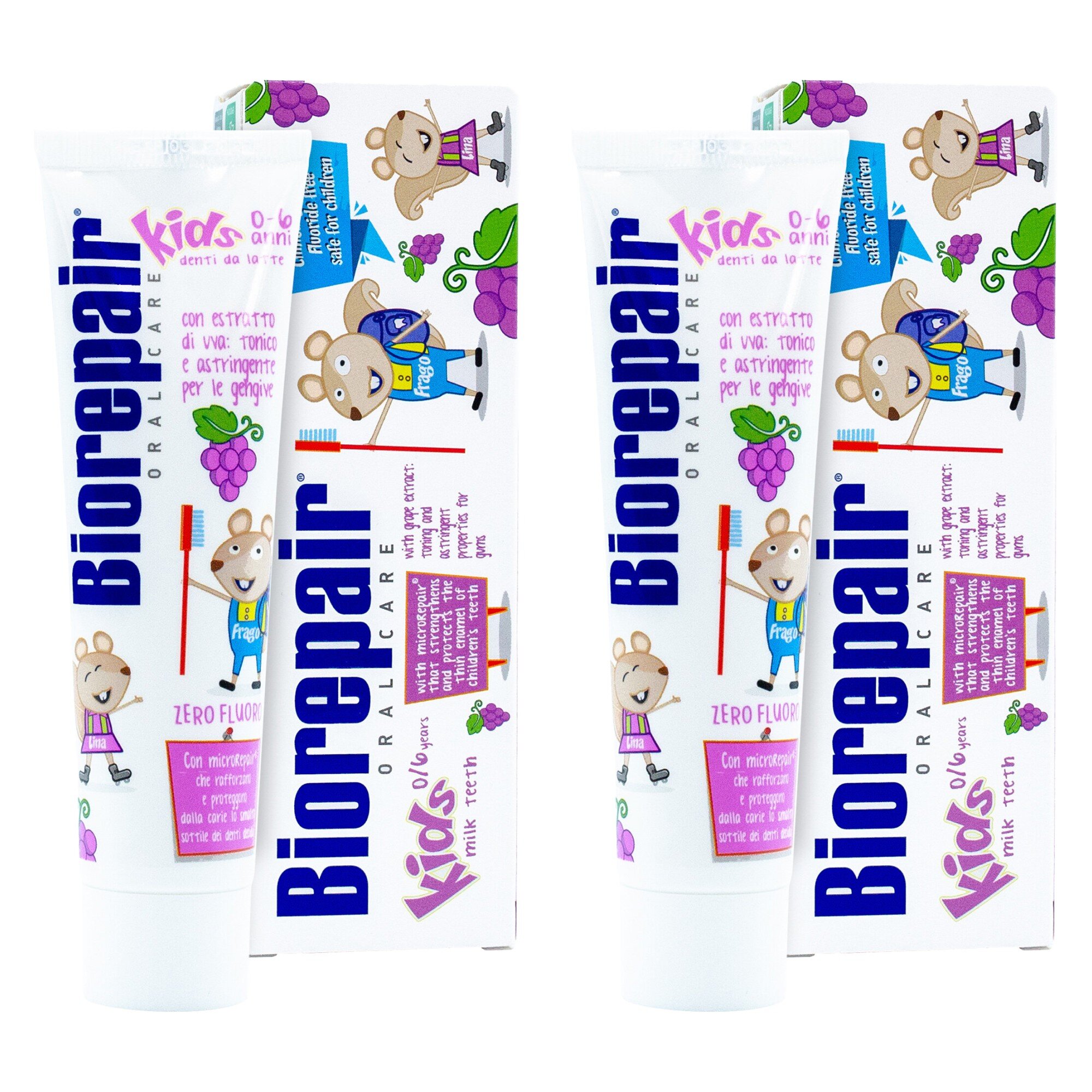 Pasta do zębów BIOREPAIR Junior Kids Winogrona 50 ml 2 szt.