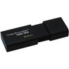 Czarny pendrive z wysuwanym złączem USB, na którym widnieje biały napis "DataTraveler 100 G3" oraz żółty napis "64GB". Na obudowie znajduje się również wytłoczone logo producenta.