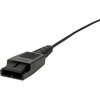Czarny kabel zakończony prostokątną wtyczką z widocznymi rowkami na obudowie. Na wtyczce znajdują się oznaczenia "1" i "2".