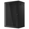 Szafa RACK LANBERG 19" 18U WF01-6418-10B 600 x 450 mm, Wisząca Czarny Głębokość [mm] 450