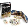 Pudełko gry towarzyskiej "Mexican Train" marki TACTIC jest otwarte, a obok niego leżą rozłożone płytki domina z kolorowymi numerami. Na opakowaniu widnieje napis: "The world's most famous domino game - Mexican Train" oraz "Build your train with numbered d