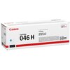 Białe opakowanie z czerwonym logo "Canon" zawiera napis "Cartridge 046 H" oraz oznaczenie "High Capacity". Widoczne są także serie drukarek "i-SENSYS LBP650C Series" i "MF730C Series" oraz informacja "Canon Genuine Toner Cartridge & Parts".