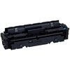 Czarny toner z widocznymi oznaczeniami i napisami, w tym "Canon Cartridge 046H Cyan". Produkt ma prostokątny kształt z różnymi elementami konstrukcyjnymi i złączami.