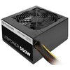 Czarny zasilacz komputerowy z widocznym wentylatorem na górze i wiązką kabli wychodzącą z boku. Na obudowie znajduje się napis: "Thermaltake Litepower Series Power Supply LITEPOWER 550W".