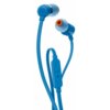 Słuchawki dokanałowe JBL T110 z mikrofonem Niebieski Przeznaczenie Do telefonów