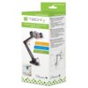 Opakowanie produktu "Uchwyt do tabletu TECHLY ICA-TBL 2802" z logo TECHly i adresem strony internetowej www.techly.com. Na opakowaniu znajdują się informacje o funkcjach uchwytu, takich jak obrót o 360°, regulowane ramiona oraz kompatybilność z tabletami o przekątnej od 4,7" do 12,9".