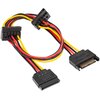 Kabel 3x SATA - SATA AKYGA AK-CA-41 0.15 m Złącza 3x SATA (15-pin) żeński - SATA (15-pin) męski