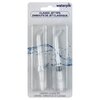 Opakowanie zawiera dwie przezroczyste końcówki do irygatora, umieszczone w plastikowym etui. Na górze widnieje logo "waterpik" oraz napis "CLASSIC JET TIPS EMBOUTS DE JET CLASSIQUE", a na dole "CONTENTS: 2 CLASSIC TIPS CONTENU: 2 EMBOUTS DE JET CLASSIQUE"