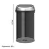Kosz na śmieci uchylny BRABANTIA Touch Bin izolacja zapachów, przenośny, malowany 60L Czarny Pojemność [l] 60