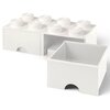 Pojemnik na LEGO z szufladkami Brick 8 Biały 40061735 Motyw Brick 8
